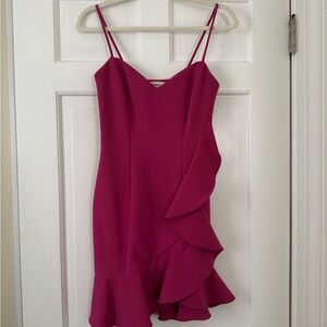 Elegant Pink Ruffle Dress